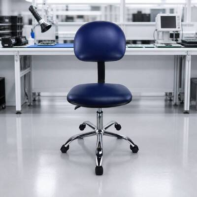 Poltrona da pulizia in cuoio blu ESD PU 510-700mm regolabile per l'assemblaggio elettronico