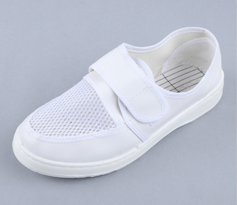 Scarpe respirabili dell'unità di elaborazione ESD del singolo Velcro netto bianco 220mm