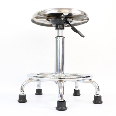 Sedia per sgabello ESD senza schienale in acciaio inossidabile resistente, altezza 43-56 cm