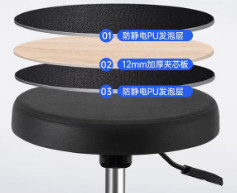 ESD Polyurethane Casters ESD Cleanroom Chair per componenti elettronici industriali e tubi di imballaggio