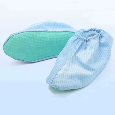 Copriscarpe antistatico senza polvere, copriscarpe conduttivo a righe con suola morbida