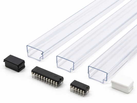 Tubo antistatico in PVC morbido trasparente per imballaggio di chip DIP