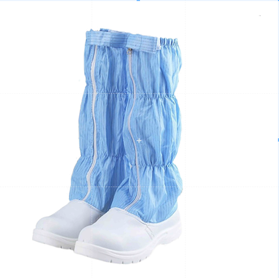 Stivali per camera bianca in PU Leather 5mm Antistatico Tessuto Bianco Blu Traspiranti Riutilizzabili
