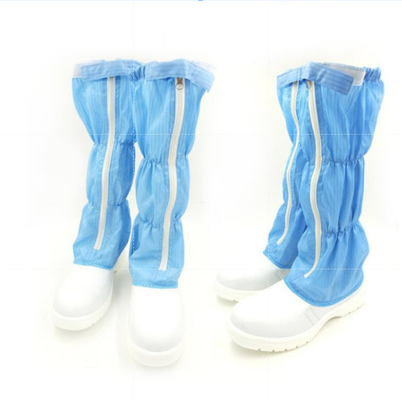 Stivali per camera bianca in PU Leather 5mm Antistatico Tessuto Bianco Blu Traspiranti Riutilizzabili
