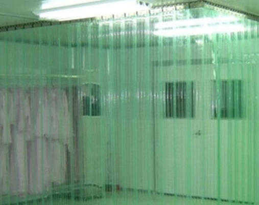 Tende antistatiche verdi ESD della porta a lamelle del vinile del PVC per industria/locale senza polvere