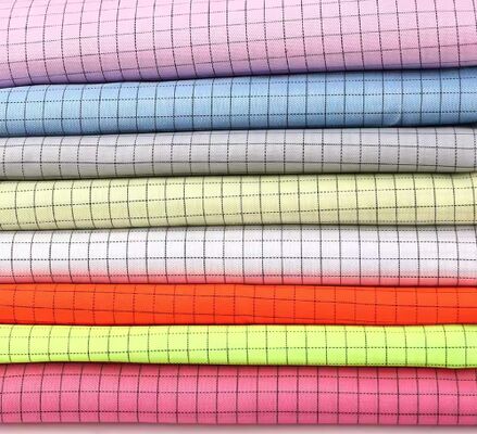 Tessuto antipolvere ESD per camere pulite, tessuto di filato, antistatico e traspirante, fornito in rotoli da 150 m.